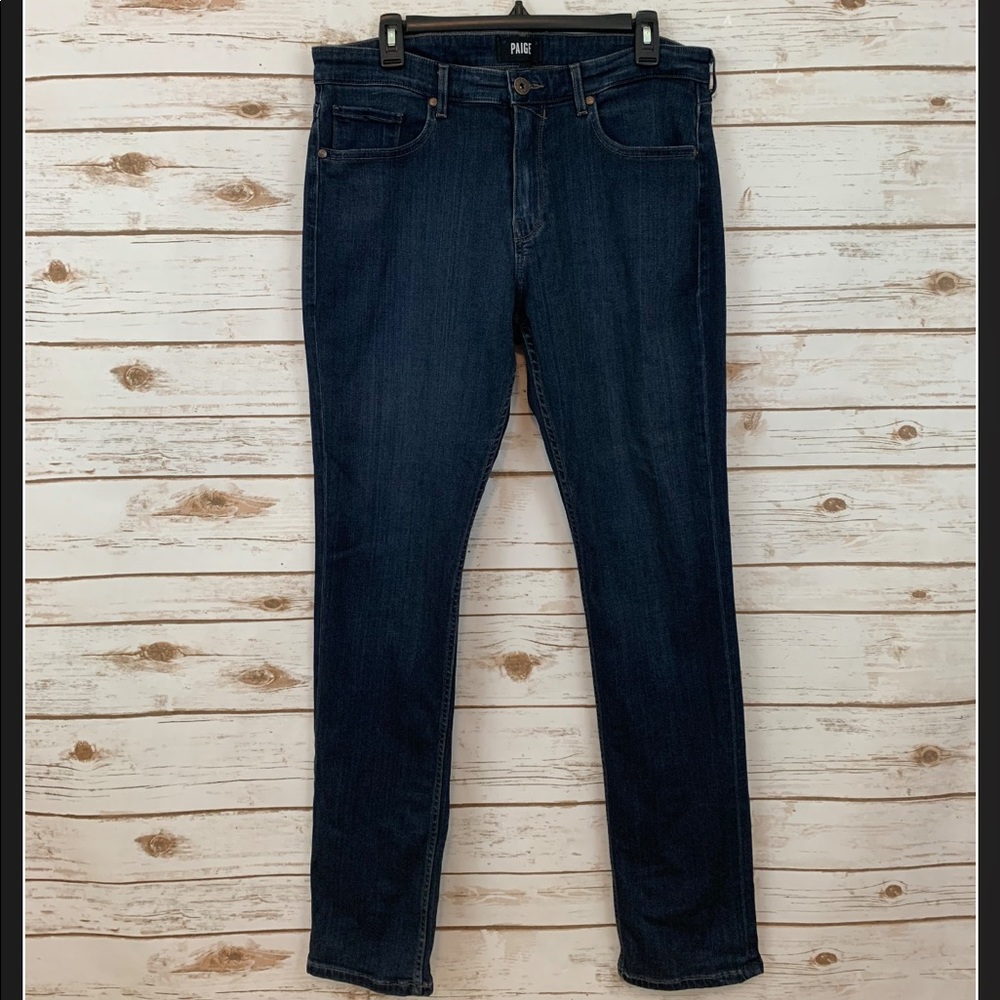PAIGE Federal Slim Straight Dark Wash Jeans